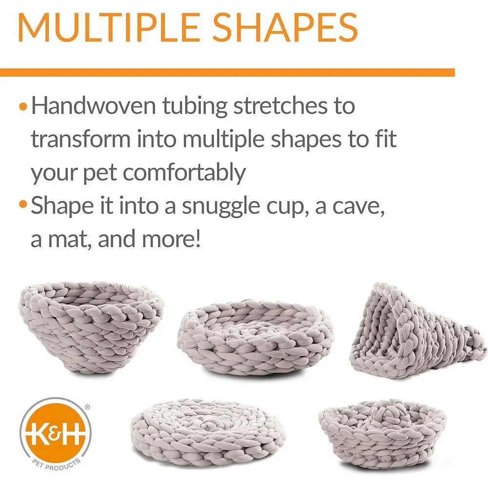 Elegant Handwoven Knitted Round Pet Bed Tube Haven