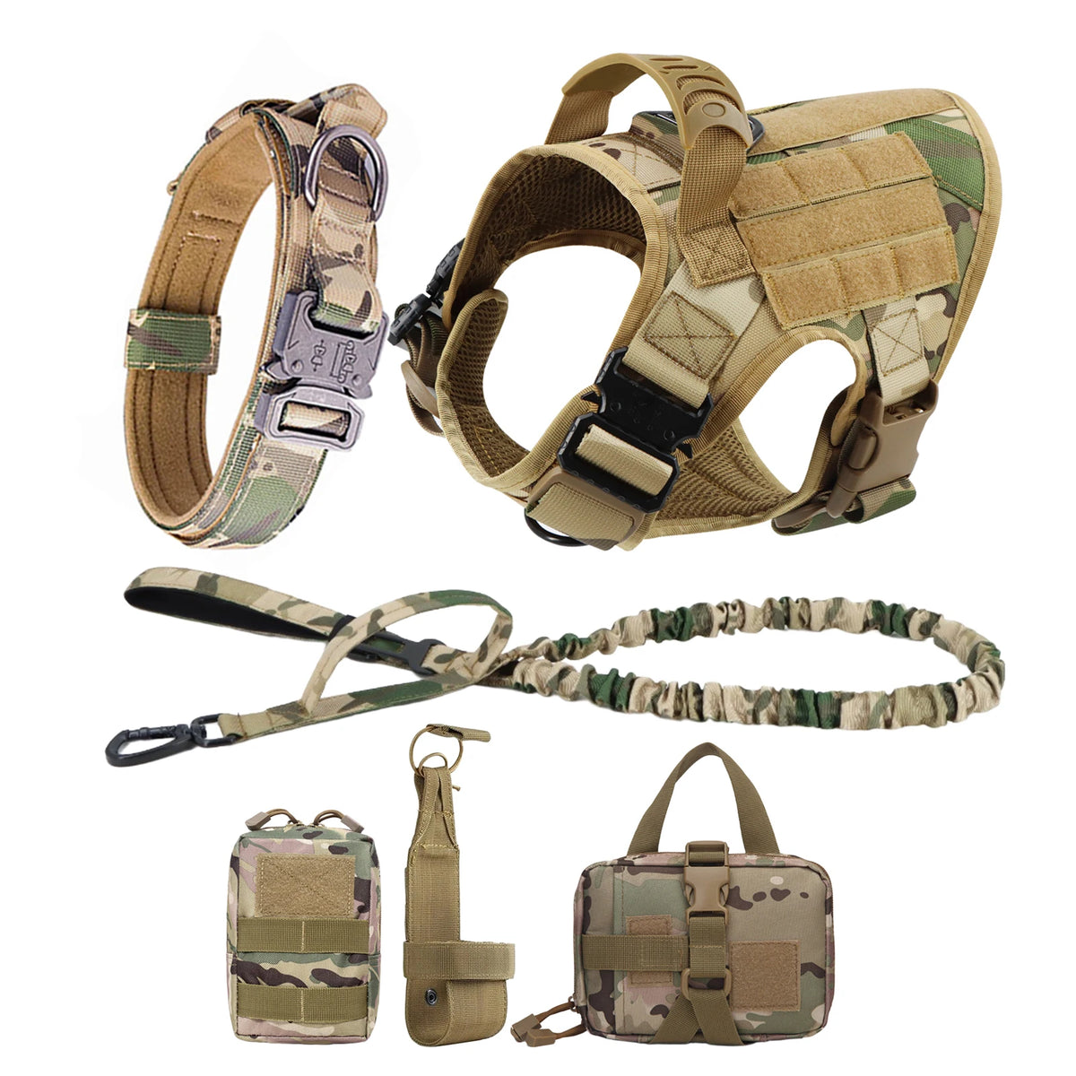 Petavel Padded Nylon Dog Harness And Leash Set Quick Release Buckle