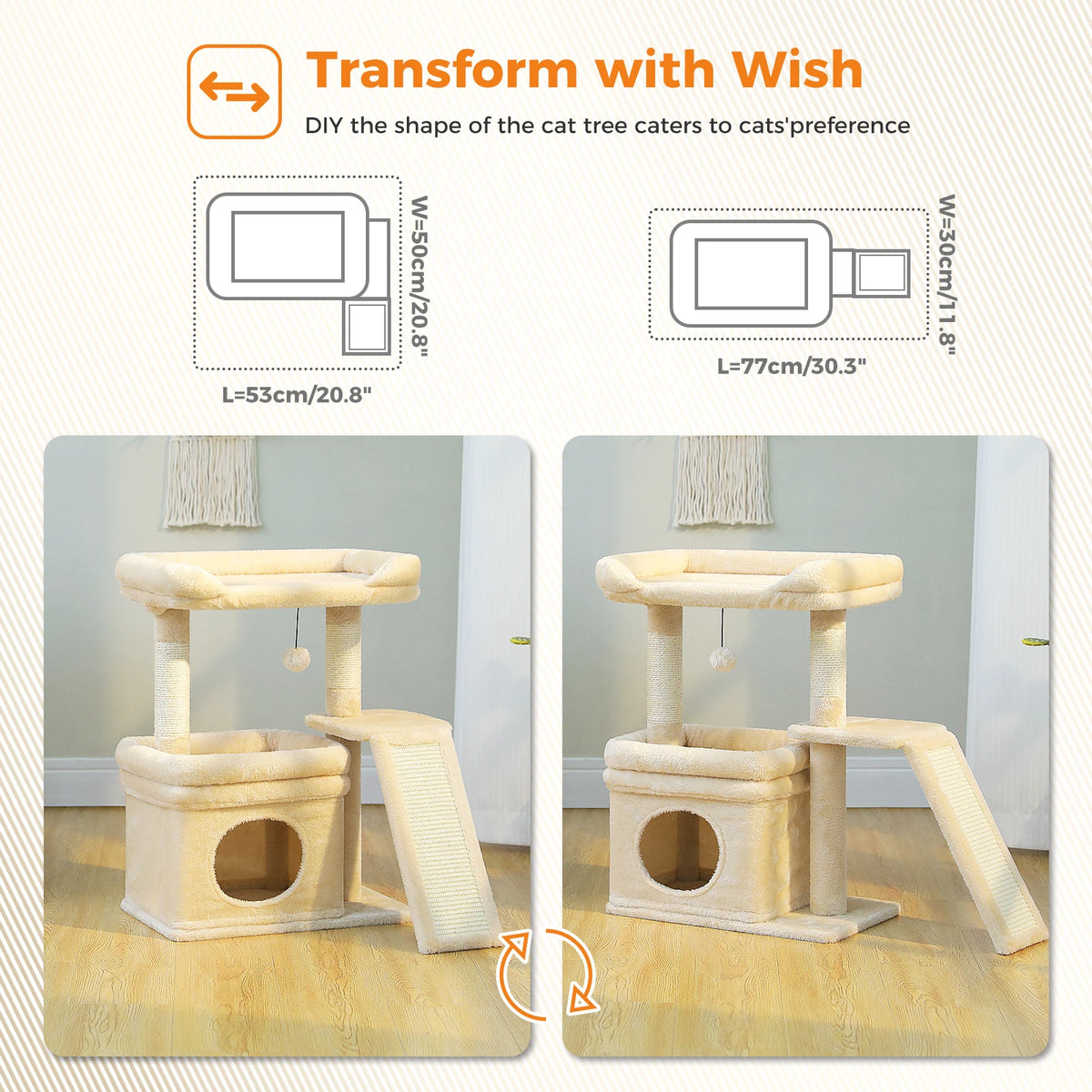 Pawz Road Three Tier Cat Tree With Sisal Scratching Post
