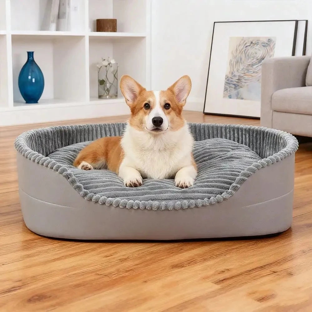 Plush Machine Washable Cotton Pet Bed For Dogs And Cats