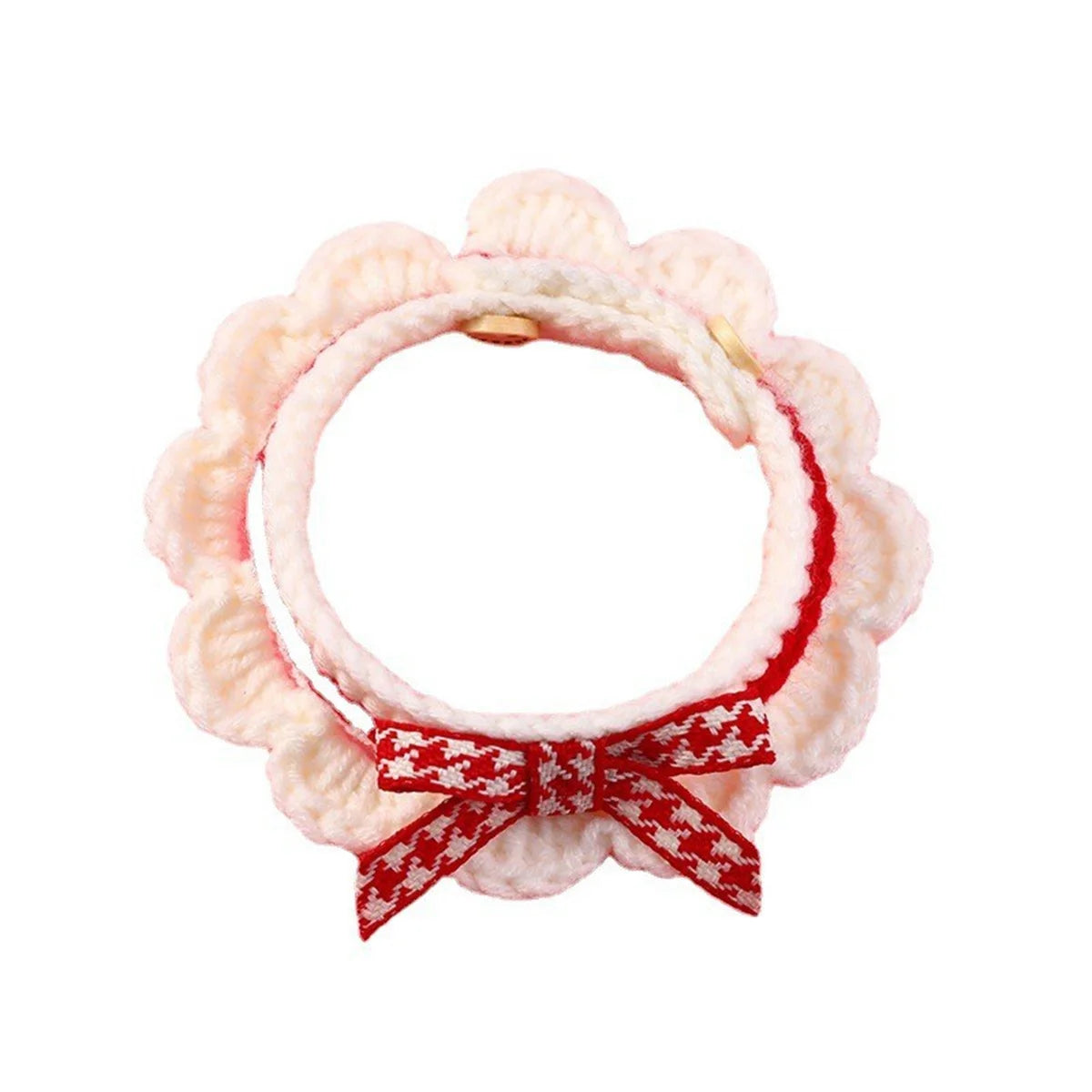 Handknitted Adjustable Bow Knot Pet Collar For Cats And Dogs