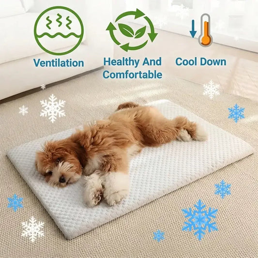 Breathable Cooling Cat and Dog Bed With Thick Cotton Padding