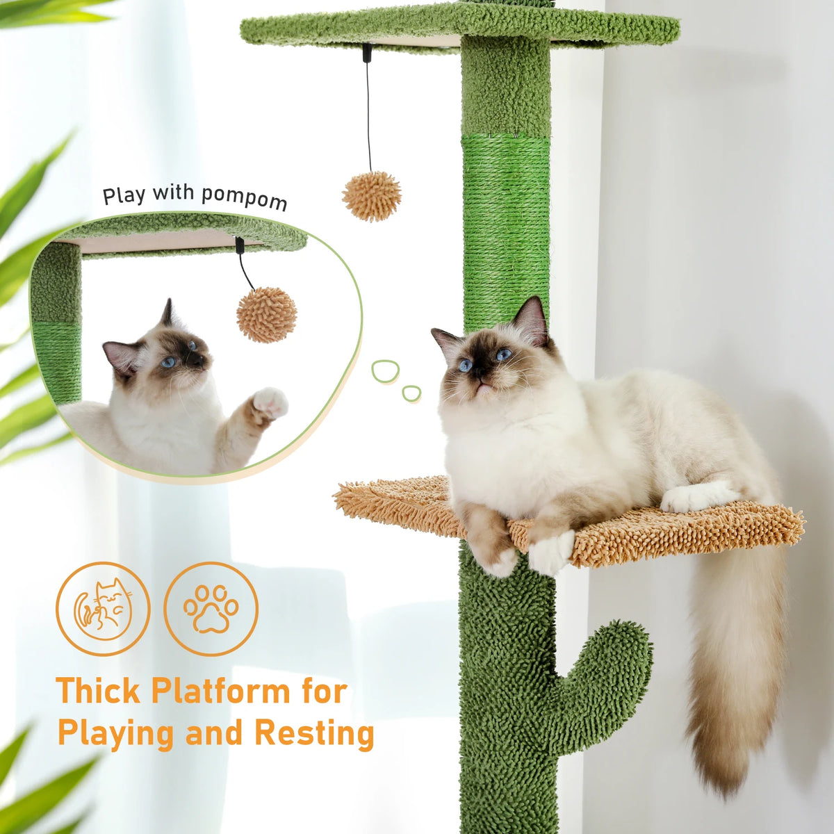 Pawz Road Five Tier Cactus Cat Tower With Hammock And Post