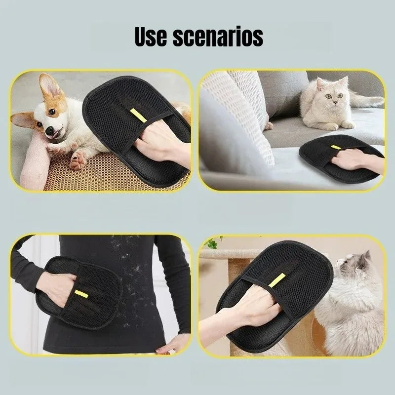 Pet Grooming Gloves Practical Hair Removal Brush Mitts For Cats