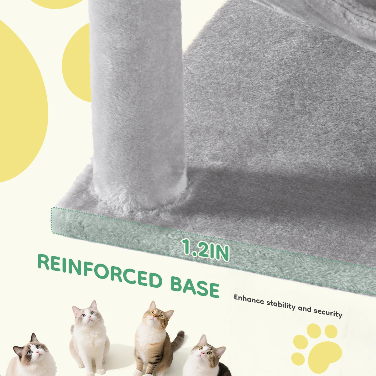 JHK Multi Tier Indoor Cat Tree With Sisal Scratching Platform