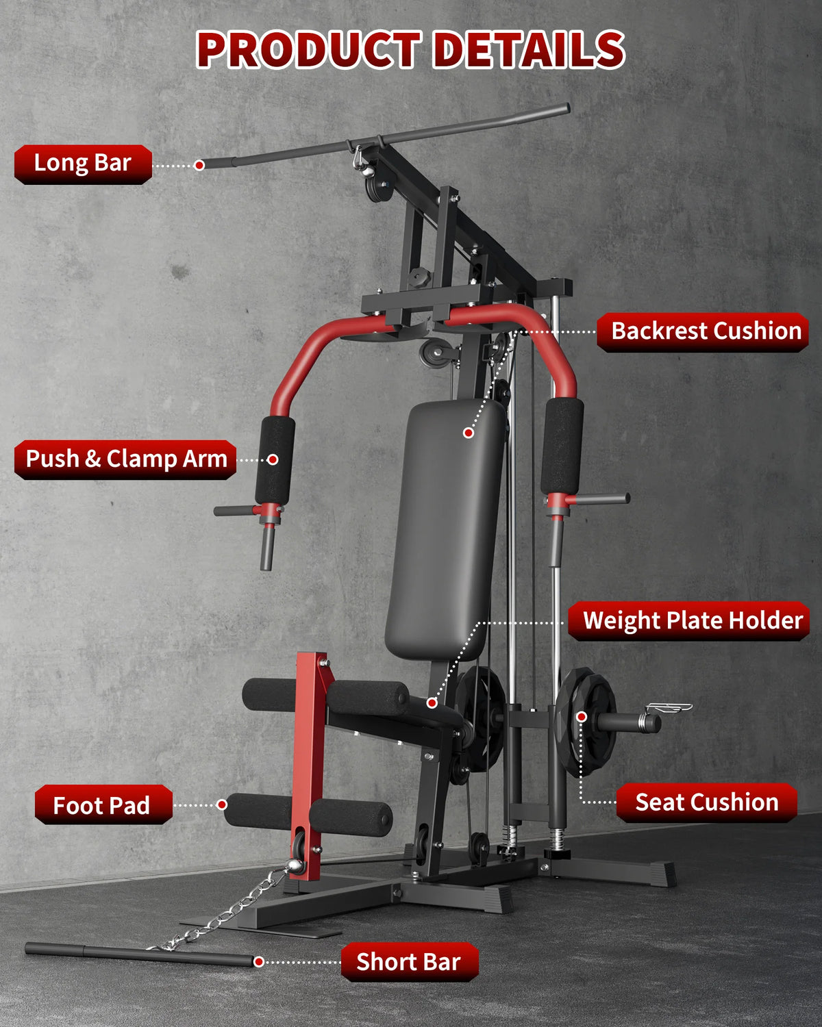 HiMISS Multifunctional Home Gym Equipment for Full Body Strength Training