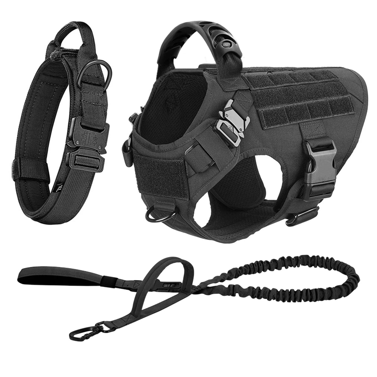 Petavel Padded Nylon Dog Harness And Leash Set Quick Release Buckle