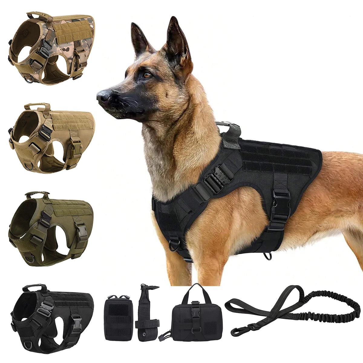 Petavel Tactical Dog Harness Padded Quick Release Molle System