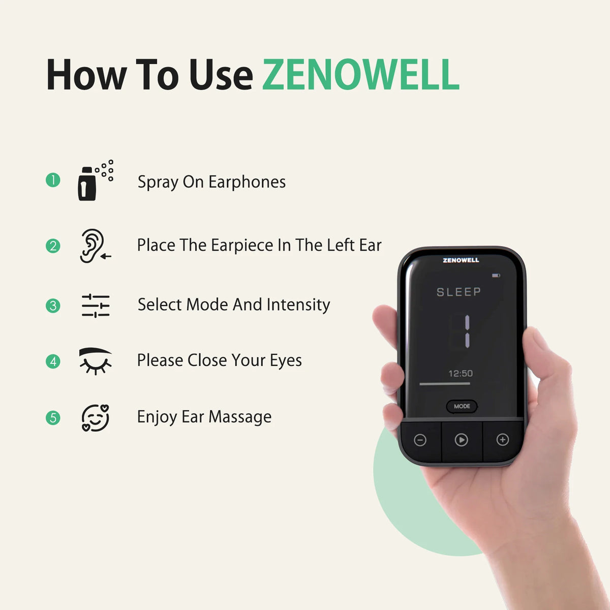 ZENOWELL Vagus Nerve Stimulation Device for Sleep and Stress Relief