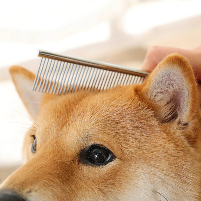 Stainless Steel Grooming Comb For Thick Pet Fur Removal
