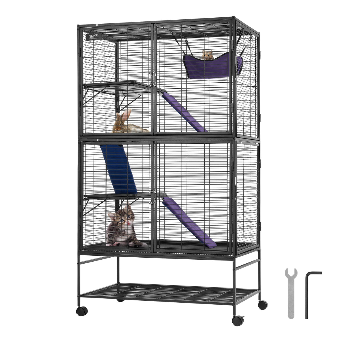 SucceBuy Four Tier Metal Small Animal Pet Cage House