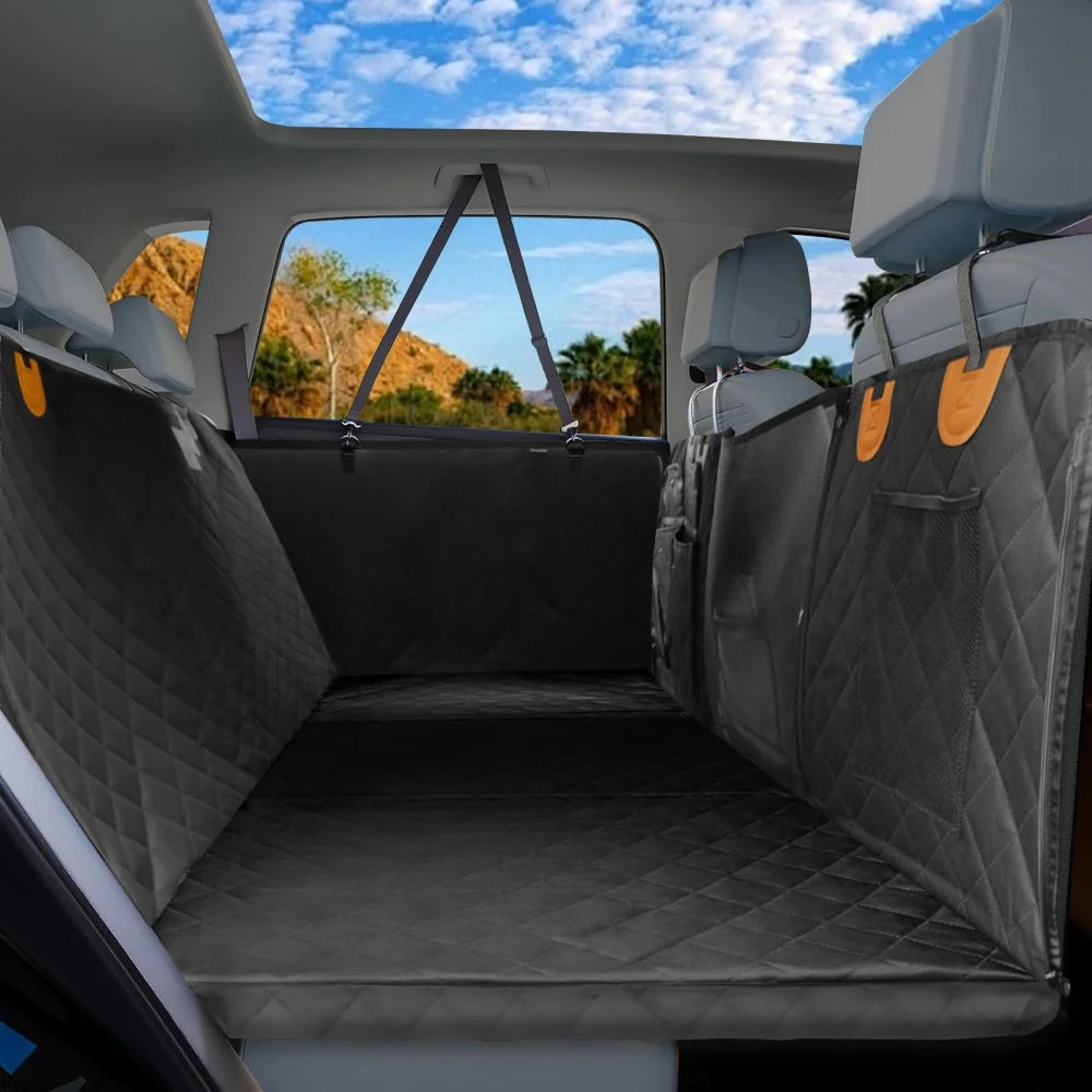 Borwart Waterproof Dog Car Seat Cover With Storage Pockets