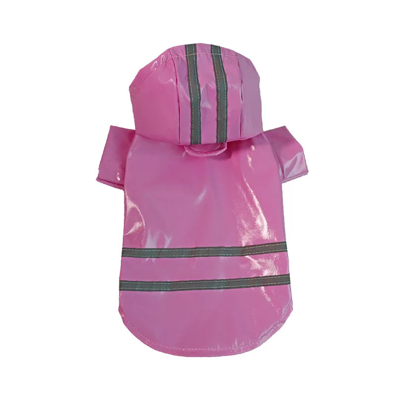 Reflective Waterproof PU Dog And Cat Hooded Raincoat
