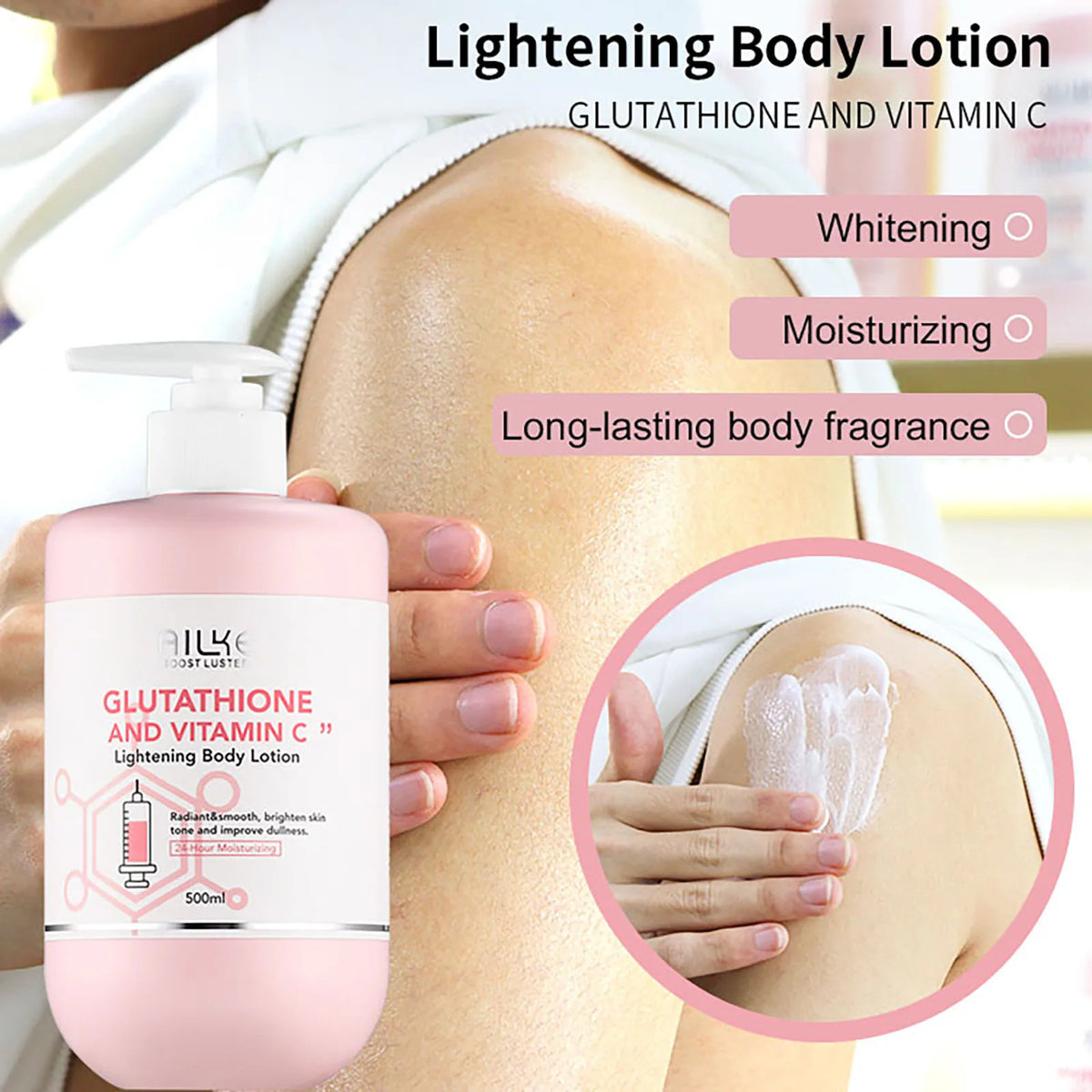 AILKE Vitamin C Glutathione Brightening Body Lotion for Smooth Skin