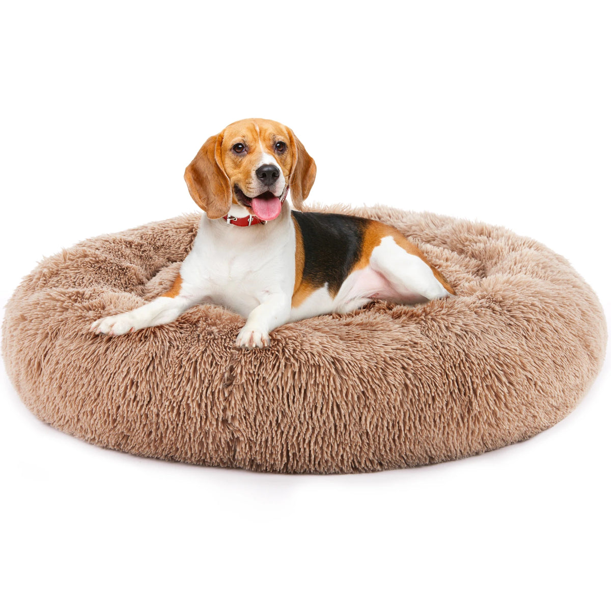 JHK Calming Fluffy Dog Bed With Washable Coral Fleece