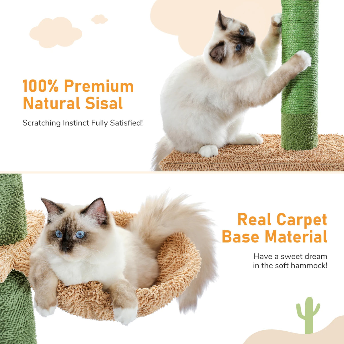 Pawz Road Five Tier Cactus Cat Tower With Hammock And Post