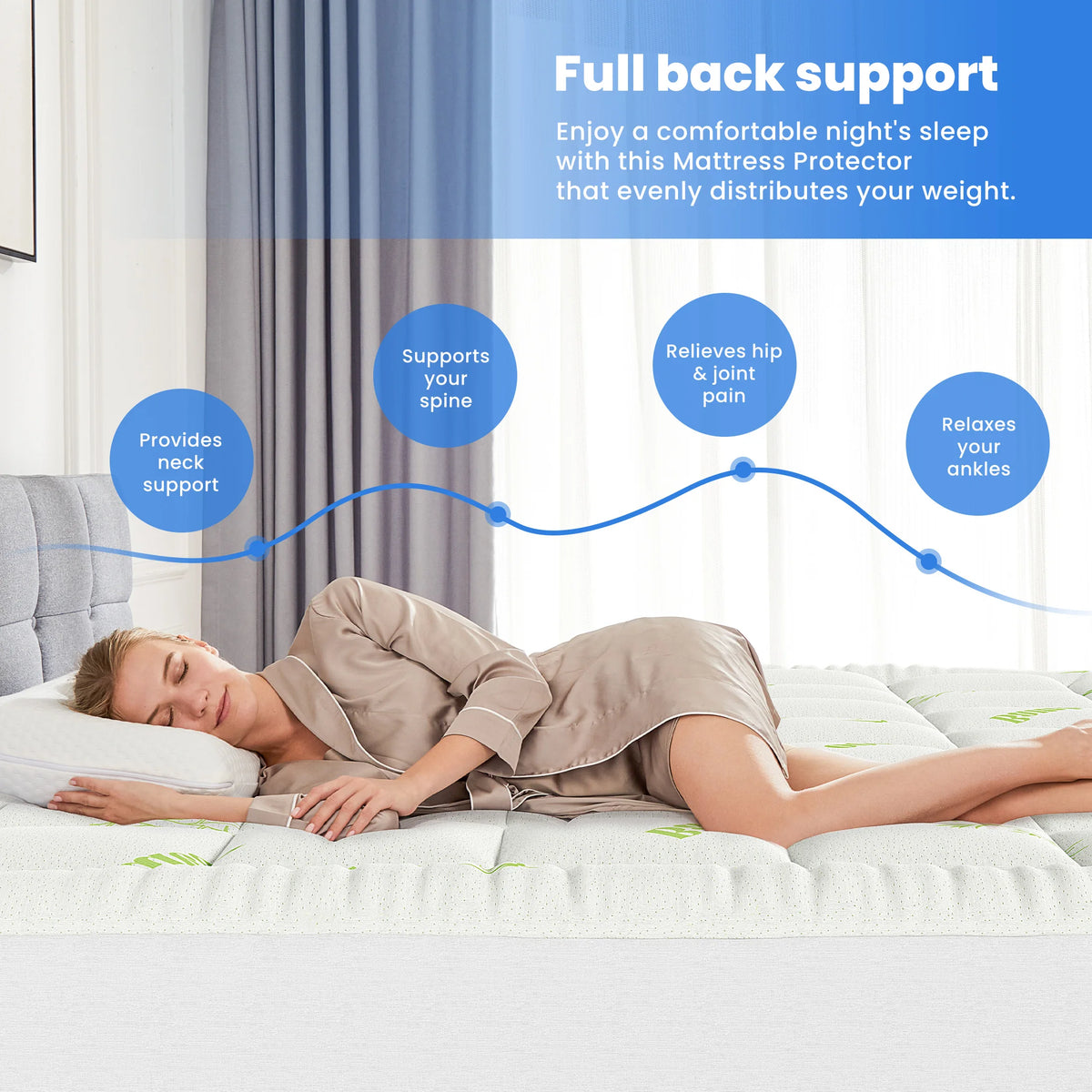 MCQ Bamboo Viscose Memory Foam Cooling Mattress Topper