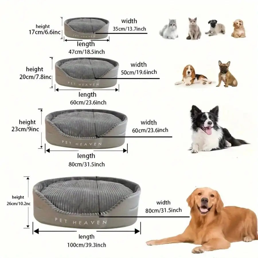 Plush Machine Washable Cotton Pet Bed For Dogs And Cats