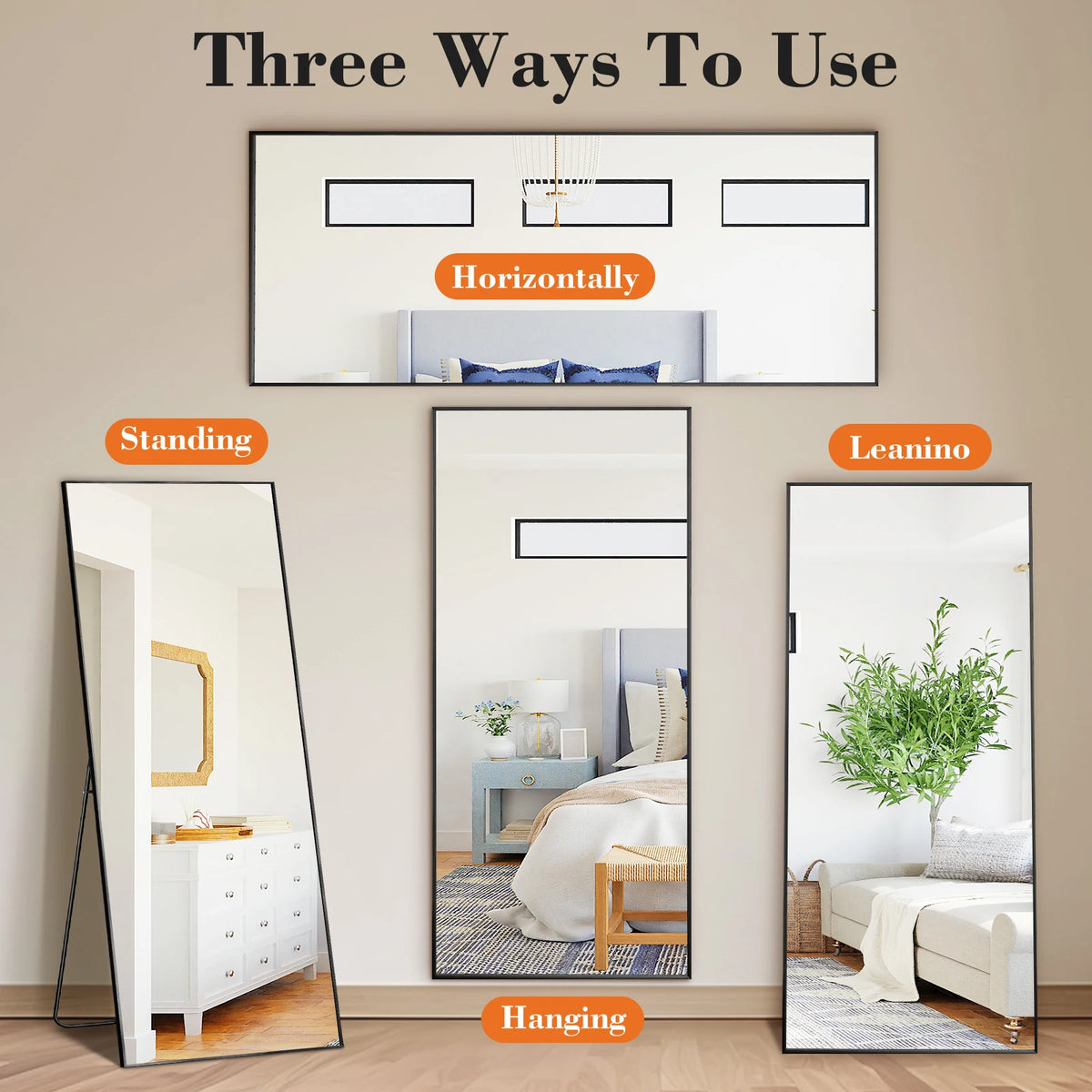 MCQ Arched Floor Vanity Mirror With Stand And Wall Mount