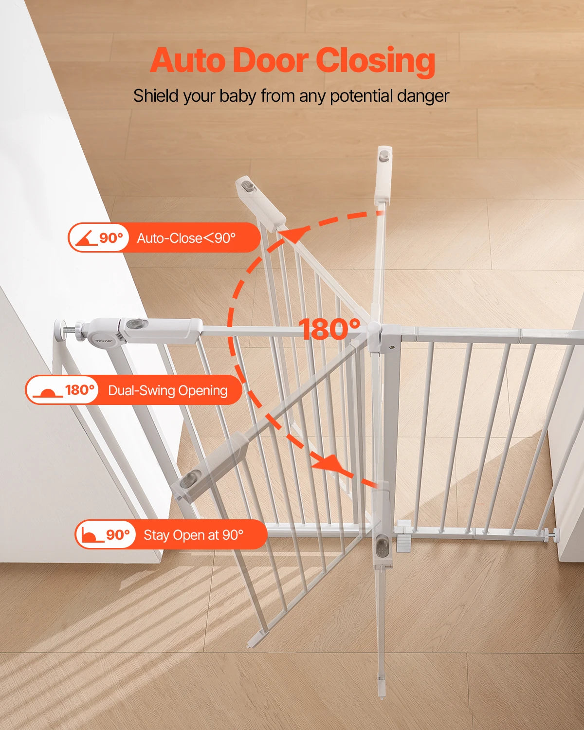 Succebuy Pressure Mount Easy Walk Through Baby Safety Gate