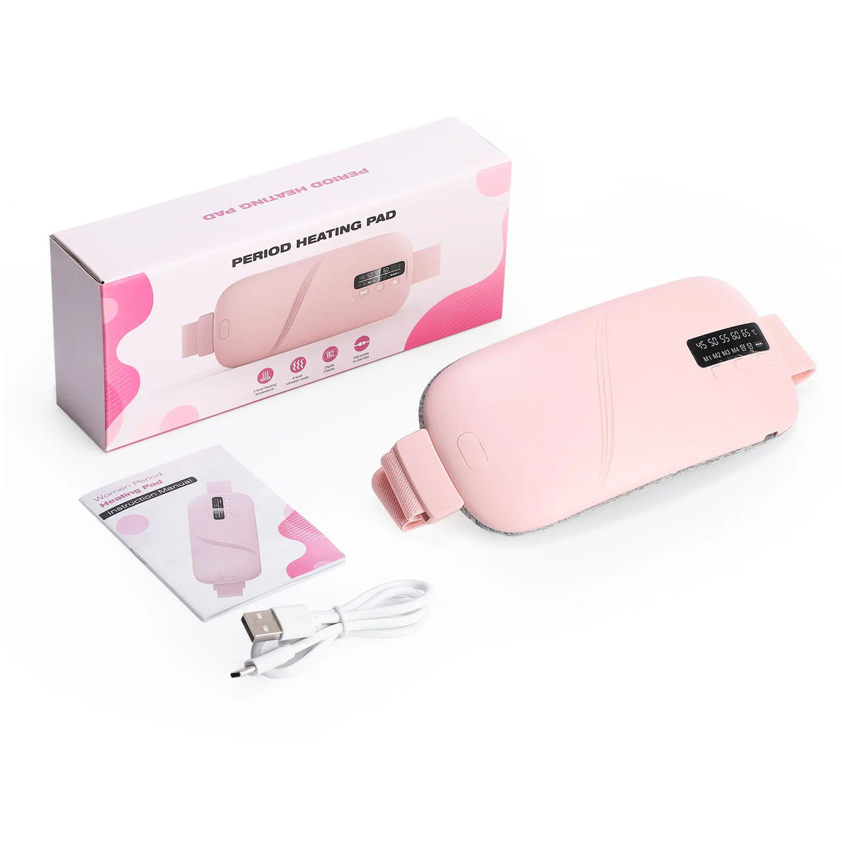 PASTSKY Electric Heating Vibration Waist Massage Belt for Menstrual Cramps