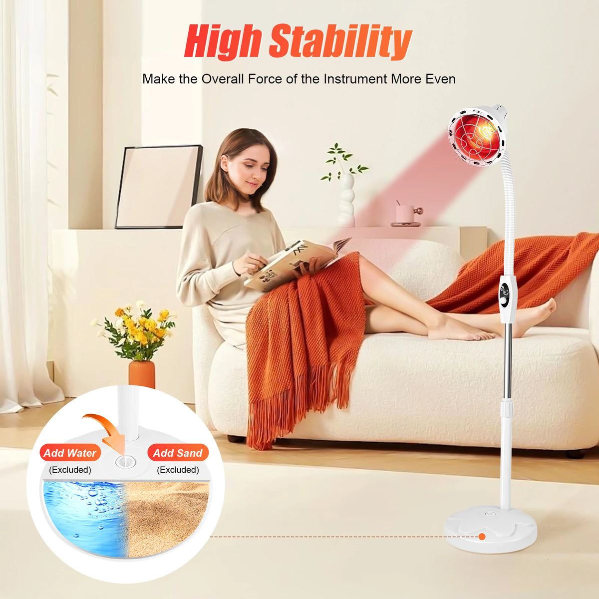 Adjustable Infrared Heat Lamp for Muscle and Joint Pain Relief
