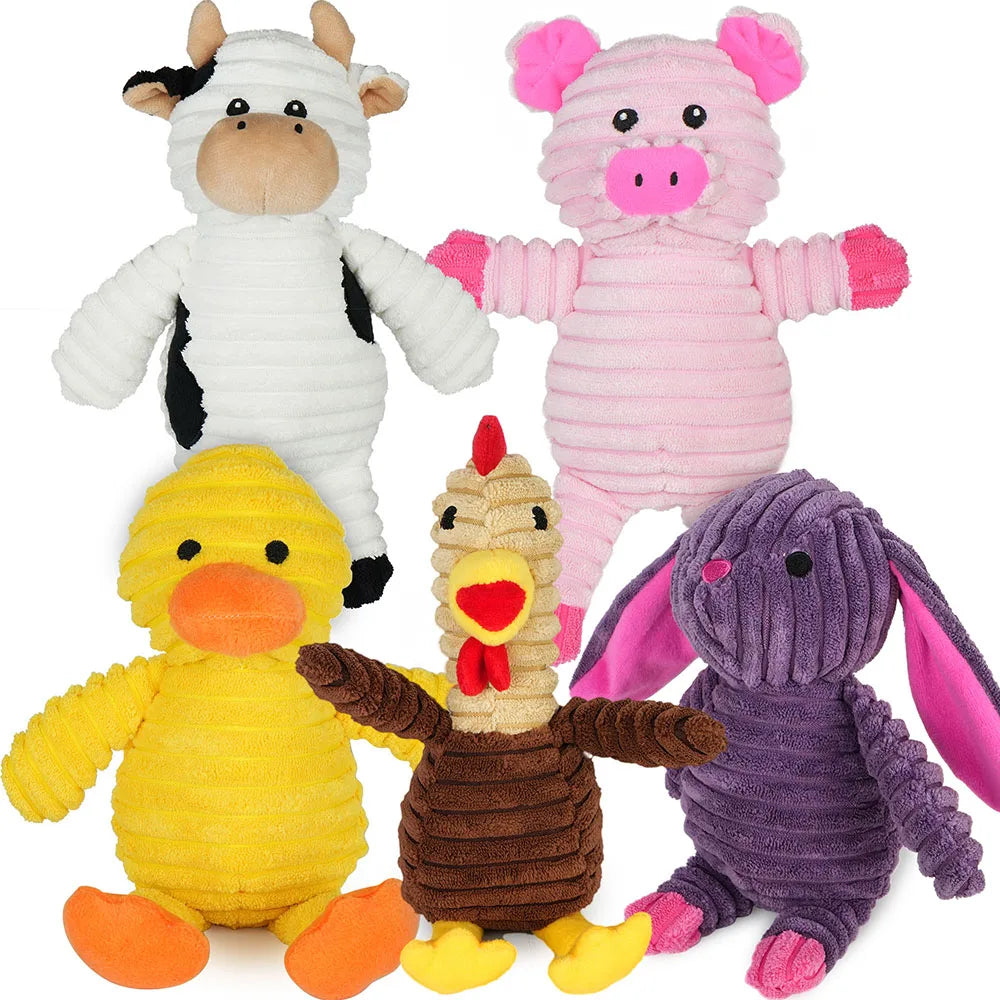 Premium Plush Squeaky Dog Chew Toys Assorted Value Pack