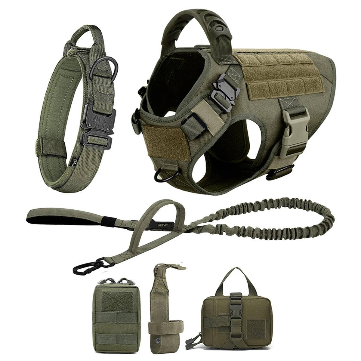 Petavel Padded Nylon Dog Harness And Leash Set Quick Release Buckle