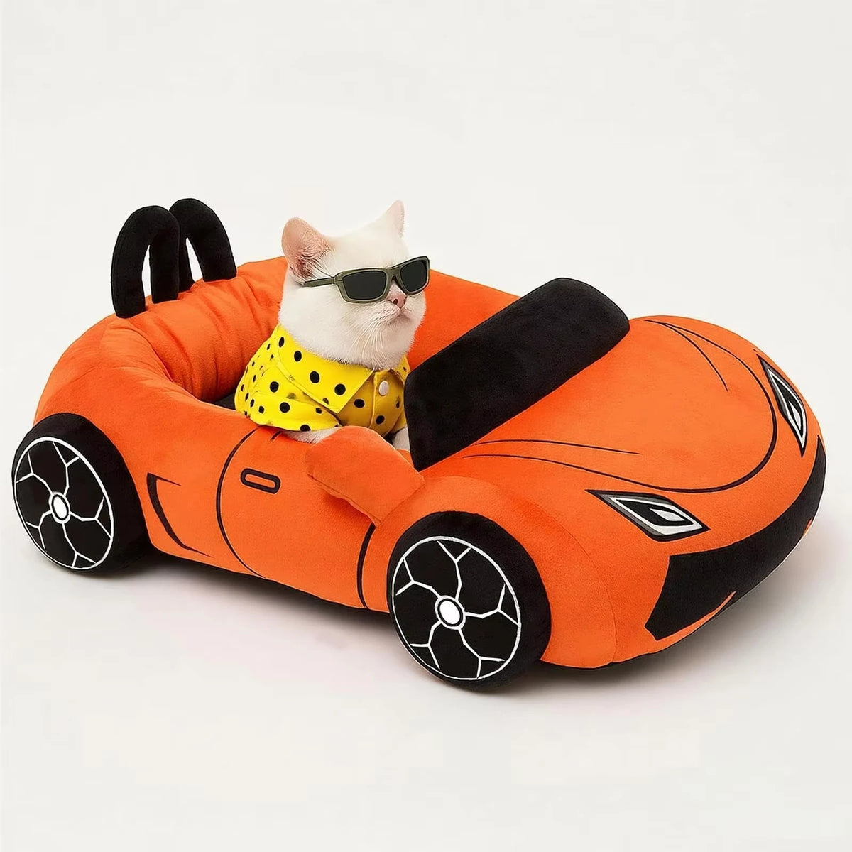 CWV Supercar Coral Fleece Pet Bed With Pillow For Cats