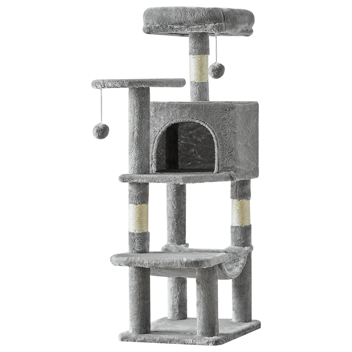JHK Multi Tier Indoor Cat Tree With Sisal Scratching Platform