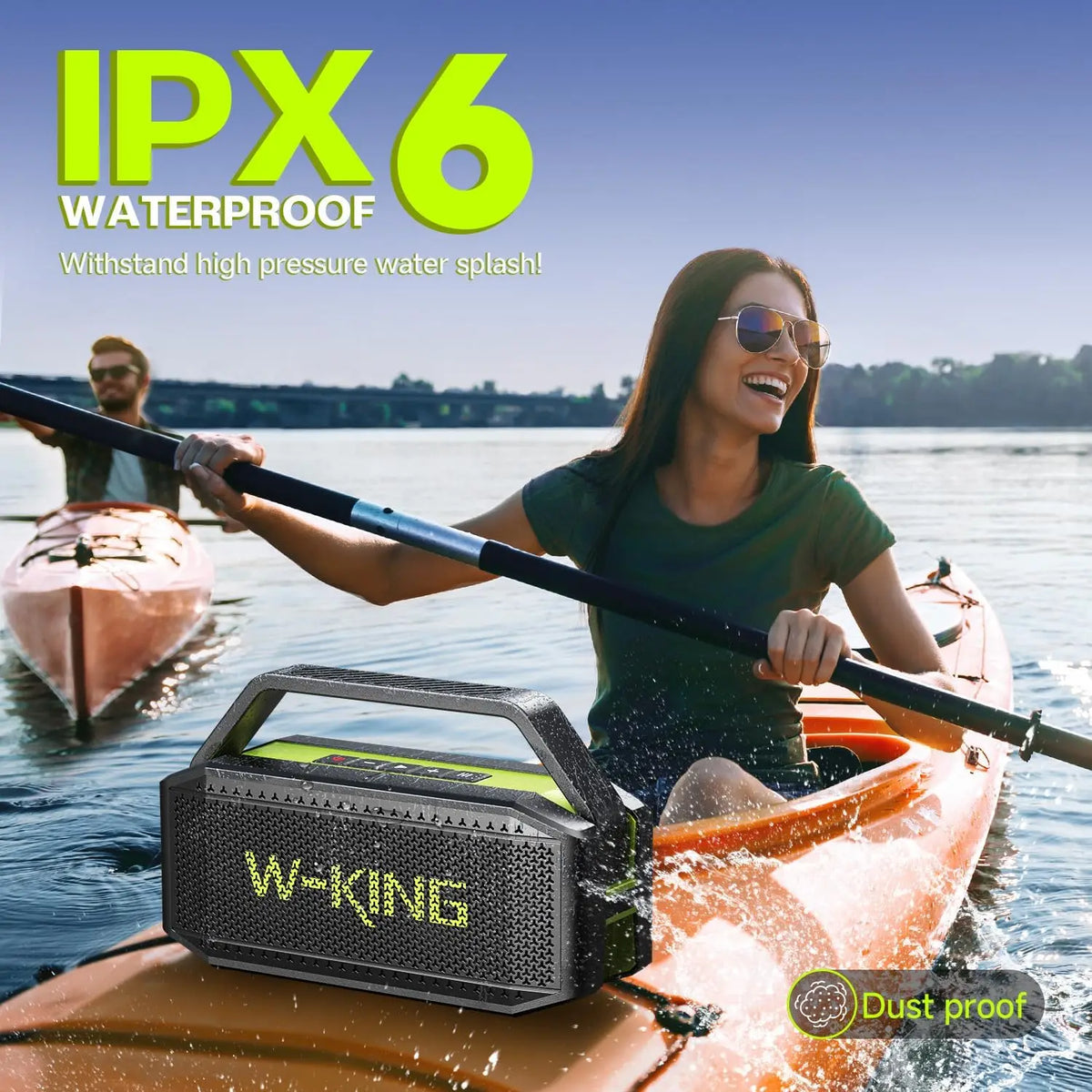 W-KING Portable Bluetooth Speaker 100W Peak Waterproof Outdoor Boombox