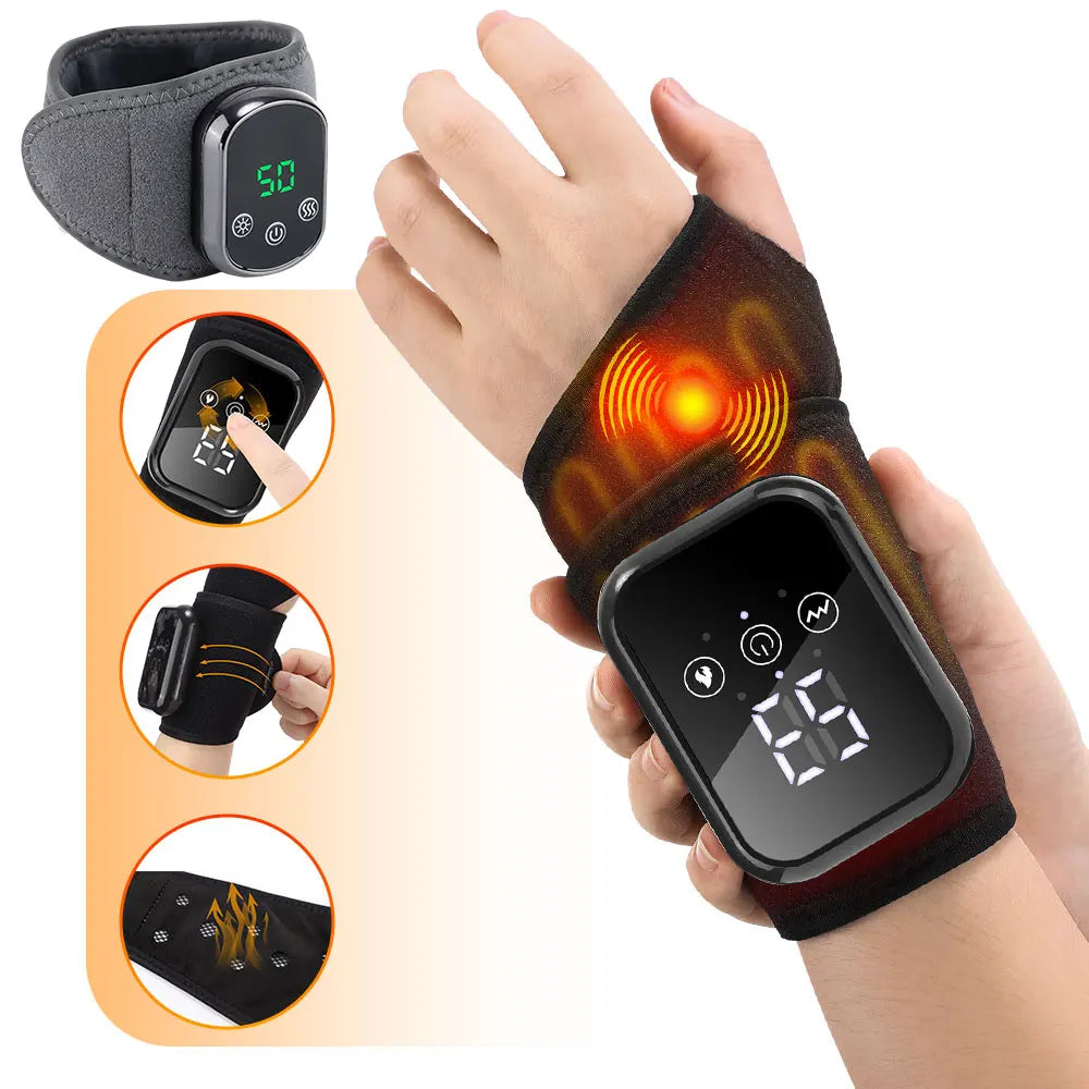 Agdoad Electric Heating Wrist Massager Brace With Vibration Therapy