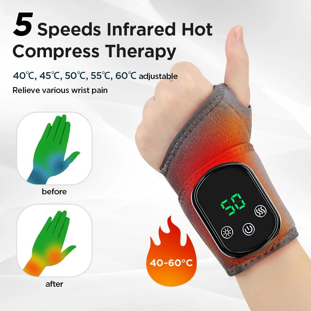 Agdoad Electric Heating Wrist Massager Brace With Vibration Therapy